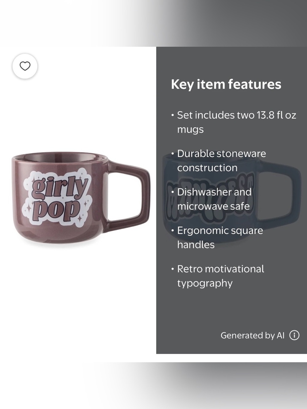 Thyme & Table Girly Pop Purple
Mug 13.8 fl oz, stoneware new